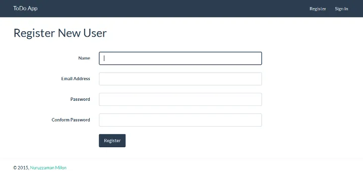 Todo App - Registration Page