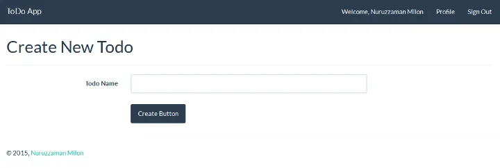 Todo App - Create New Todo Page